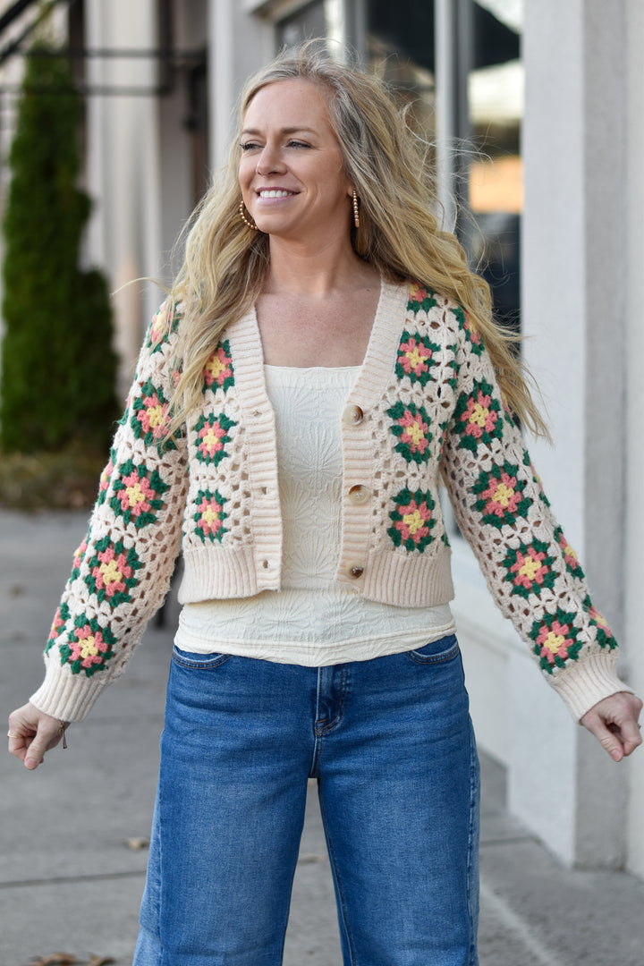 Retro Crochet Cardigan