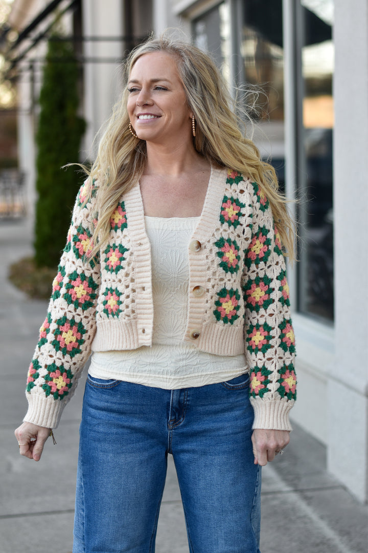 Retro Crochet Cardigan