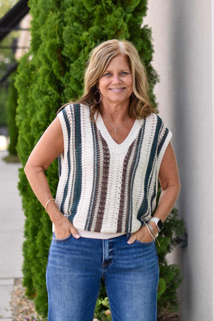 Retro Boho Crochet Sweater Vest