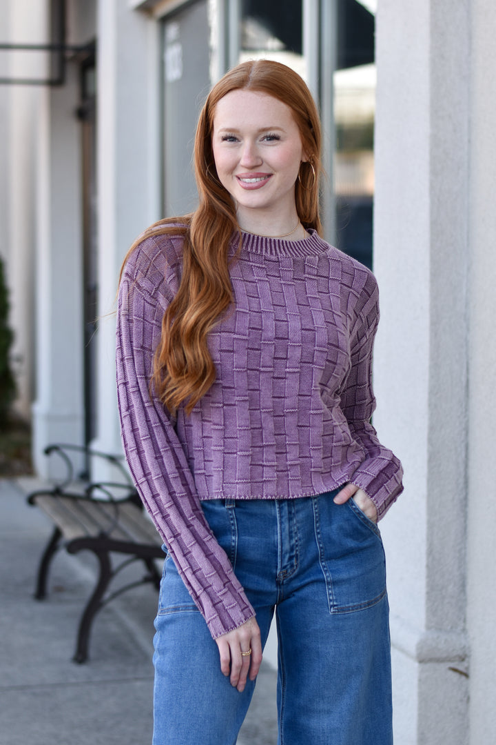 Textured Crop Sweater