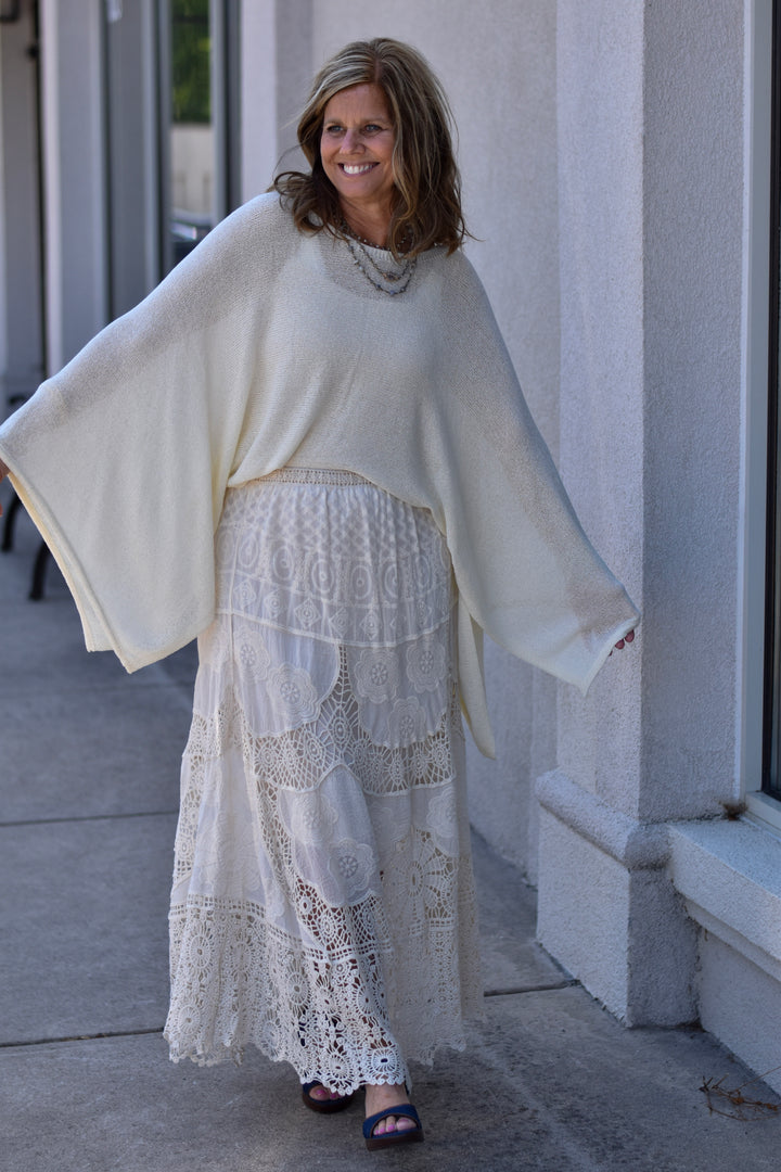 Boho Sheer Lace Maxi Skirt