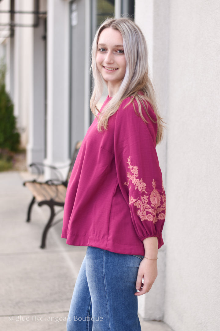 Floral Embroidered Grace Top