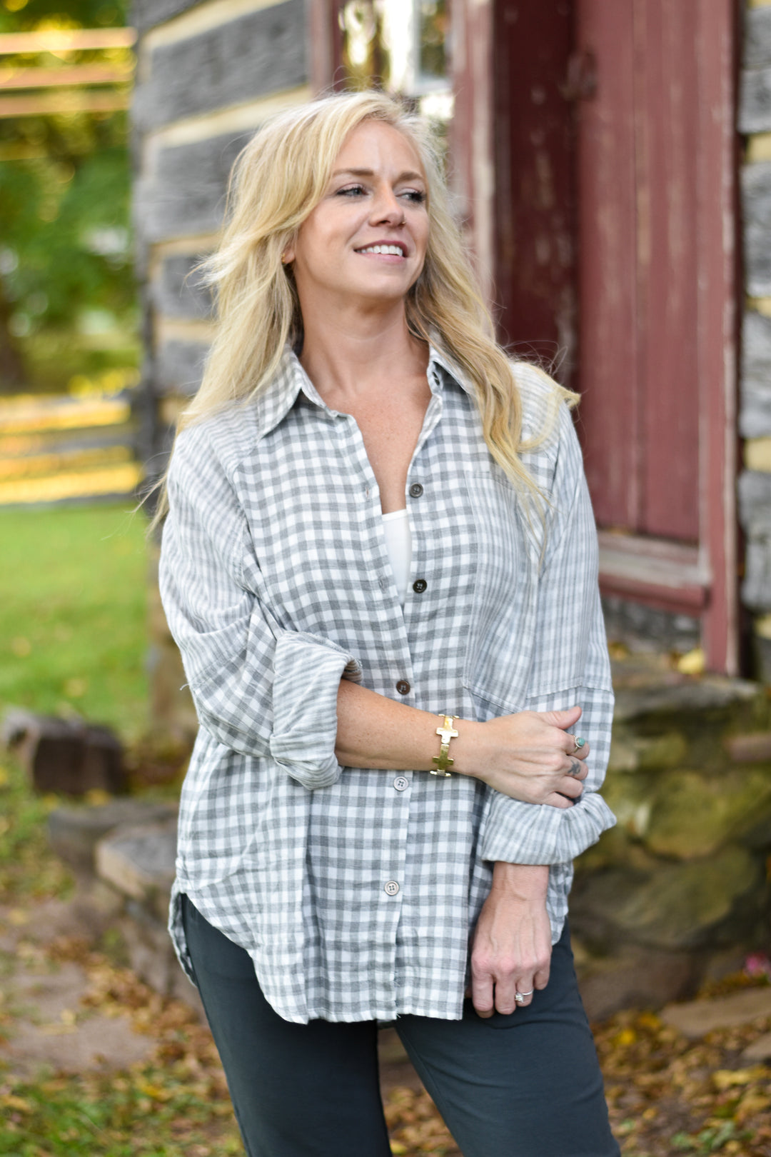 Mara Cotton Gauze Check Shirt