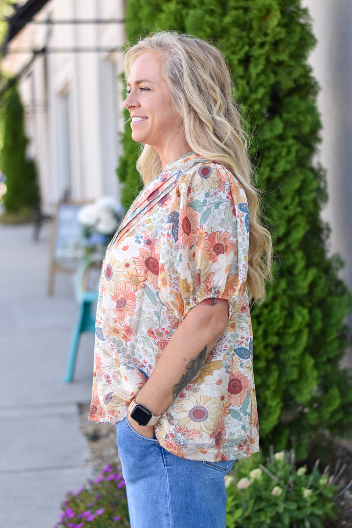 Umgee Honey Blossom Floral Blouse