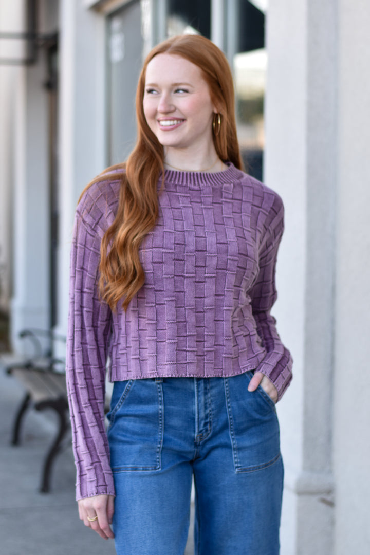 Textured Crop Sweater