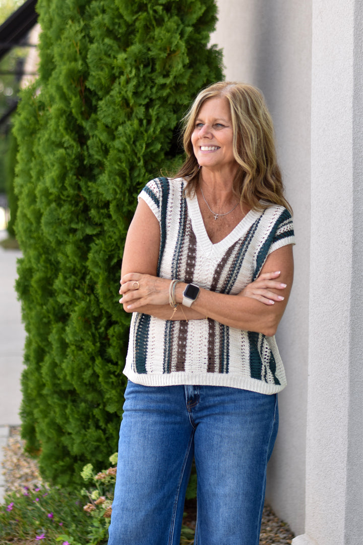 Retro Boho Crochet Sweater Vest