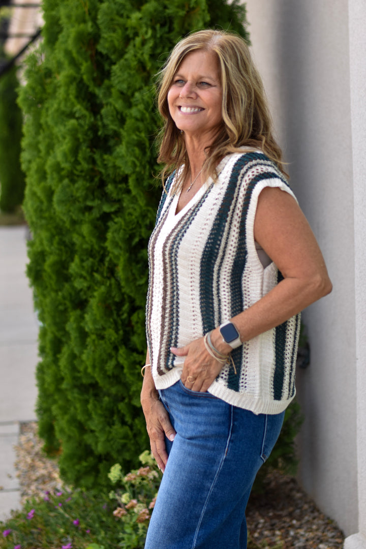 Retro Boho Crochet Sweater Vest