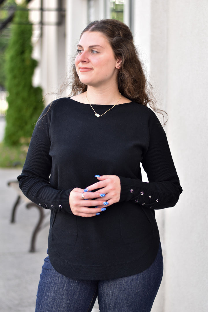 Sienna Lace-Up Pullover