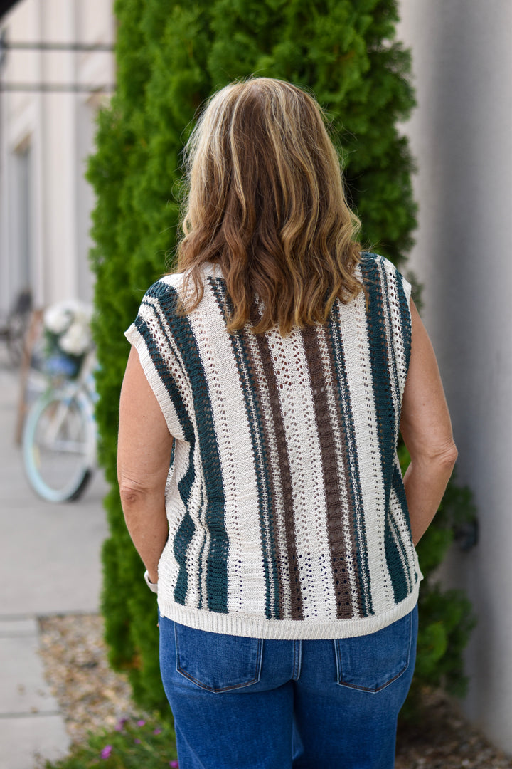 Retro Boho Crochet Sweater Vest