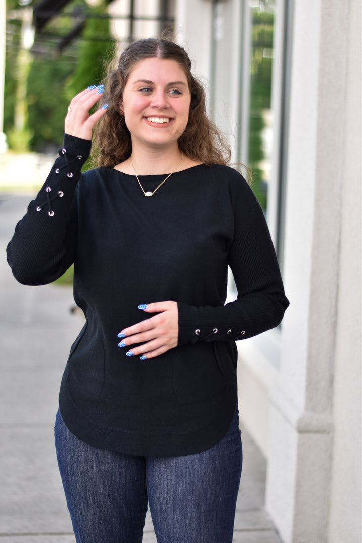 Sienna Lace-Up Pullover