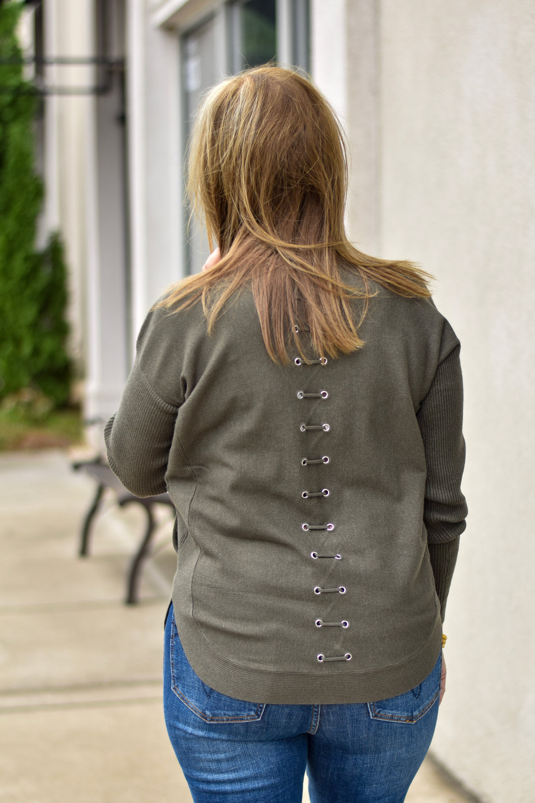 Charlie B Lace Back Sweater