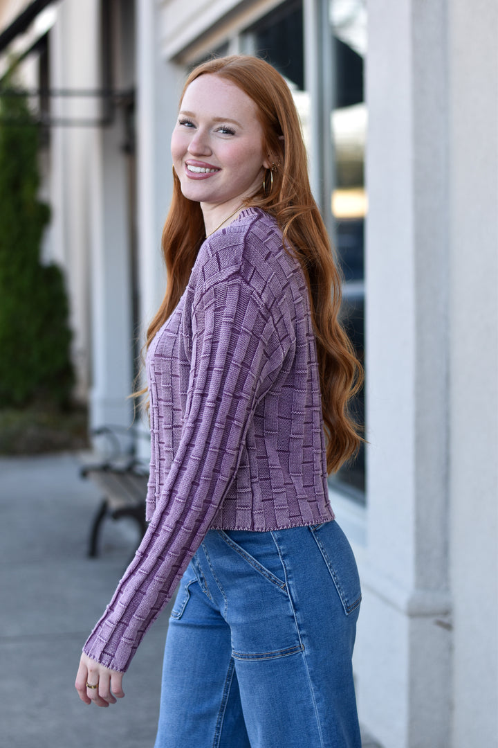 Textured Crop Sweater