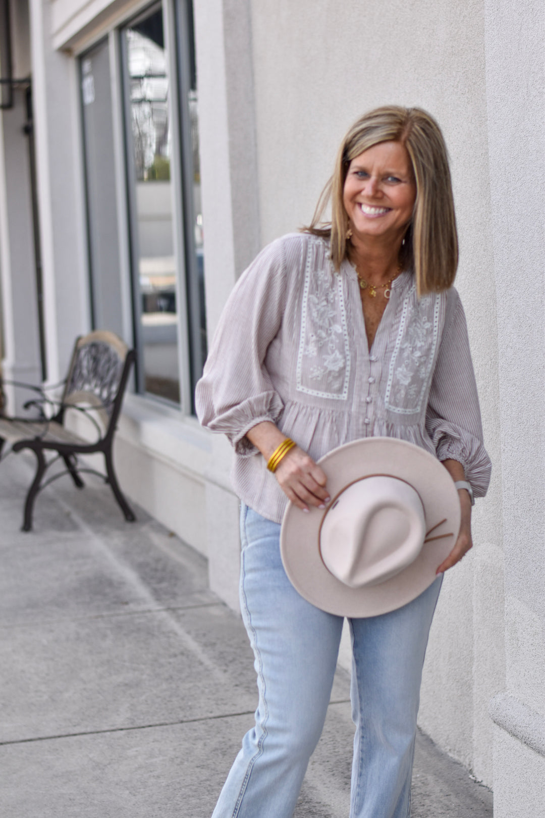 Mocha Muse Embroidered Blouse