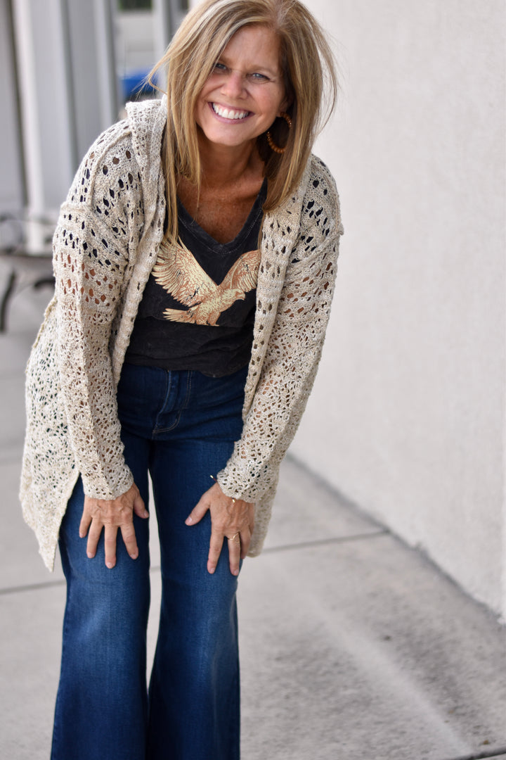 Boho Dreamer Hooded Crochet Cardigan