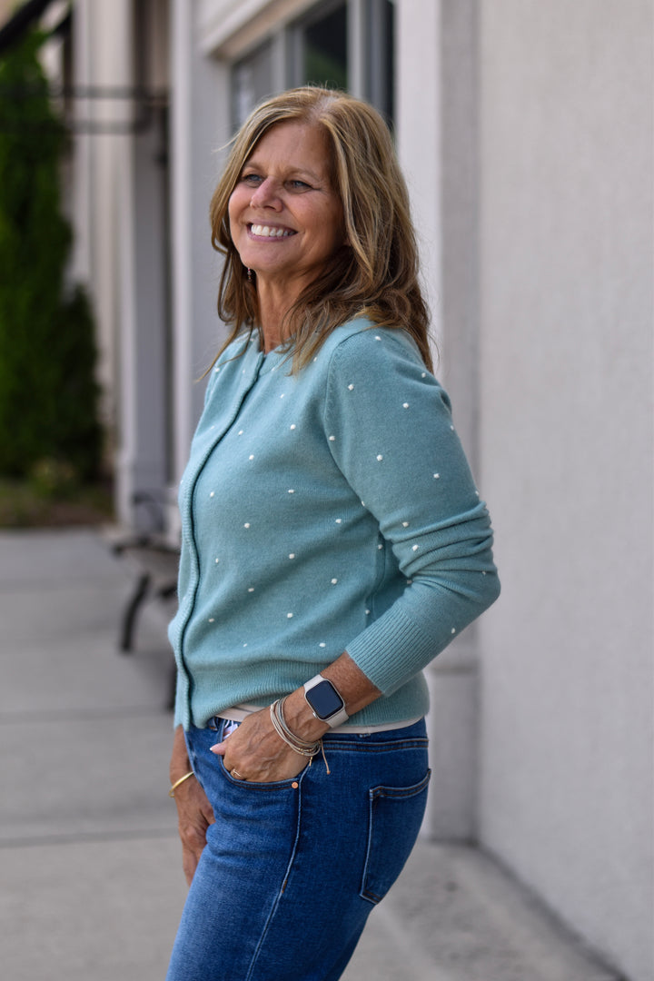 Cozy Dotted Knit Cardigan