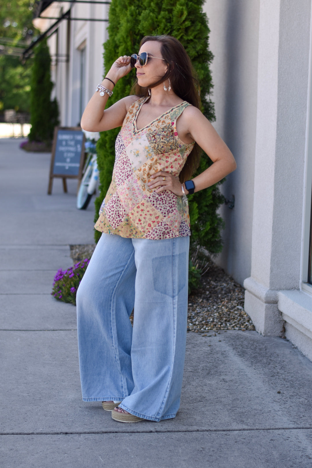 Boho Patchwork Embroidered Tank Top