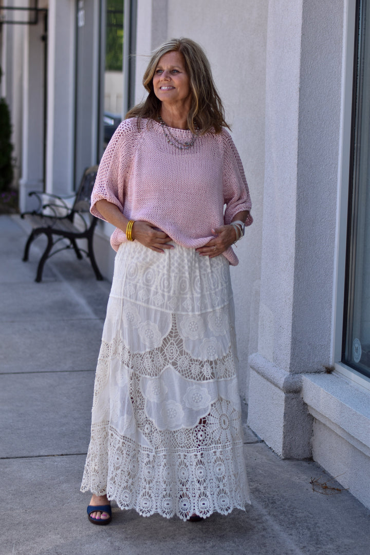 Boho Sheer Lace Maxi Skirt