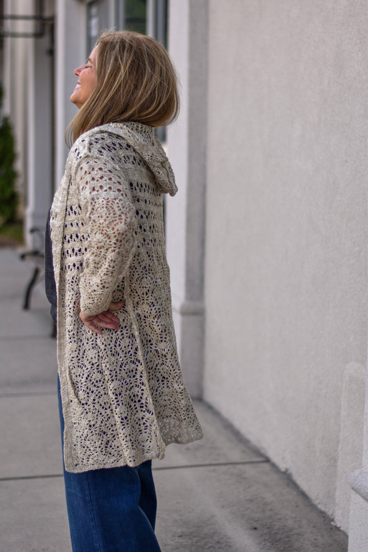 Boho Dreamer Hooded Crochet Cardigan