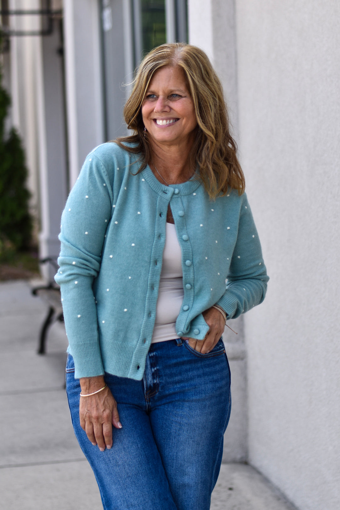 Cozy Dotted Knit Cardigan