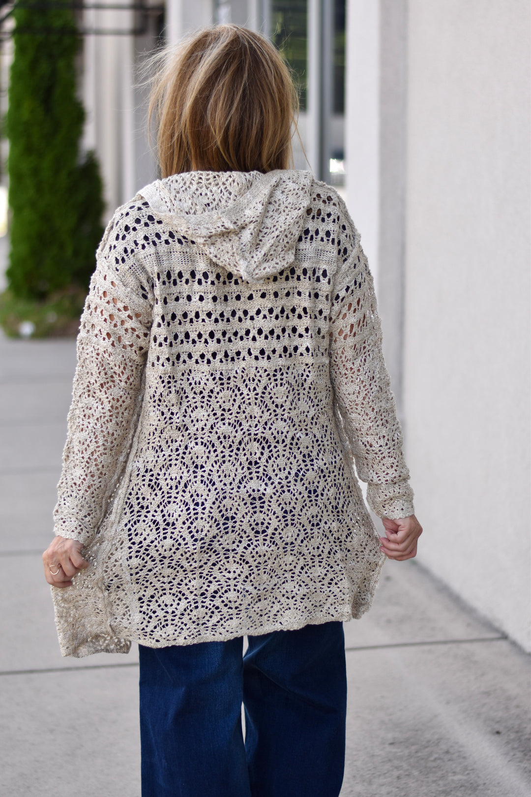 Boho Dreamer Hooded Crochet Cardigan