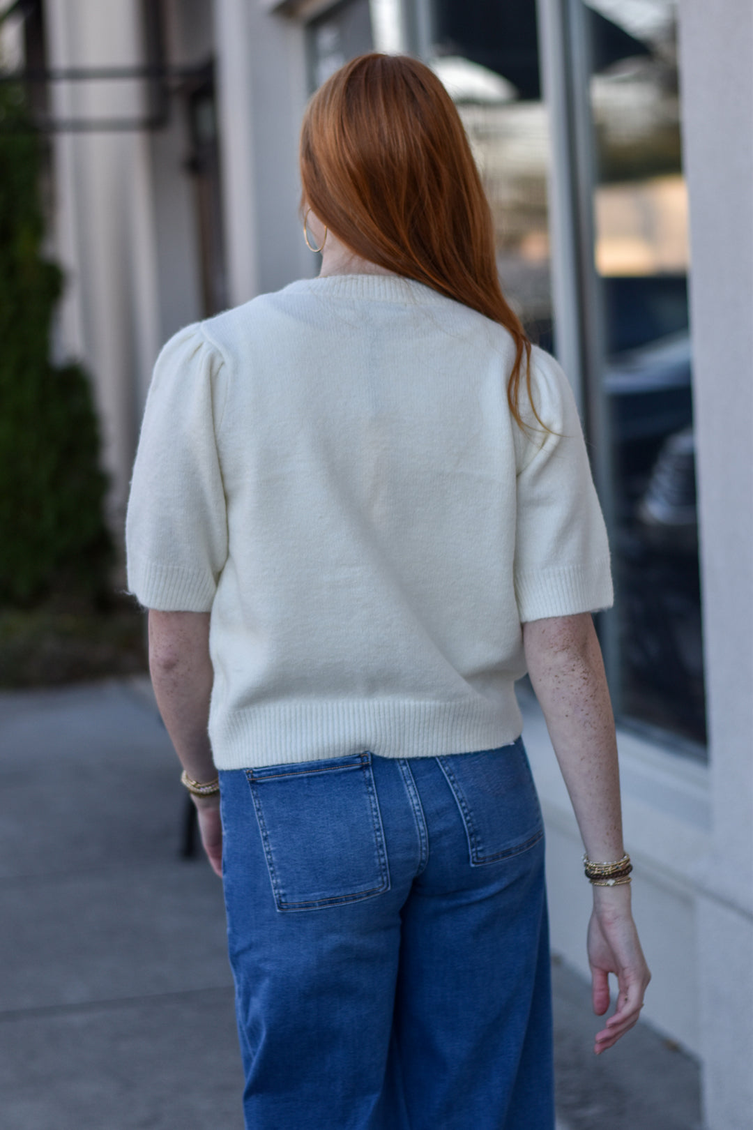 Heart Pattern Knit Sweater