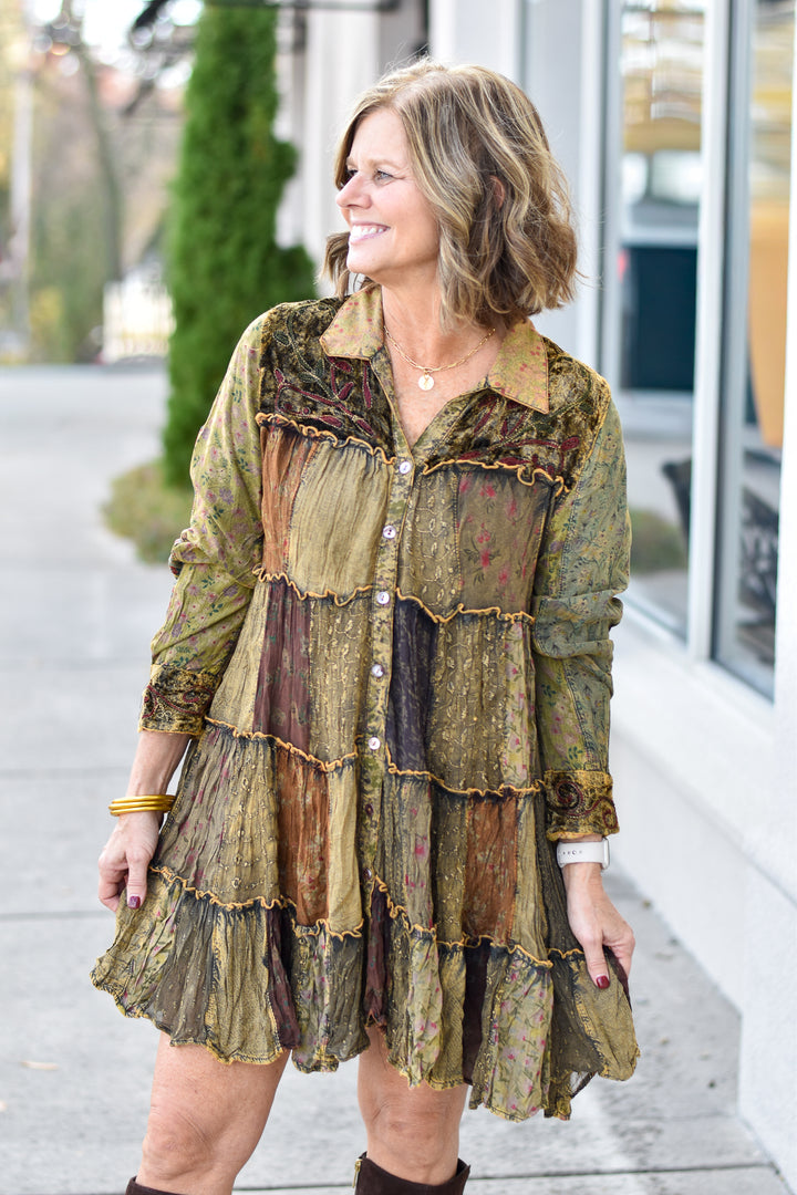 Gypsy Patchwork Babydoll Dress