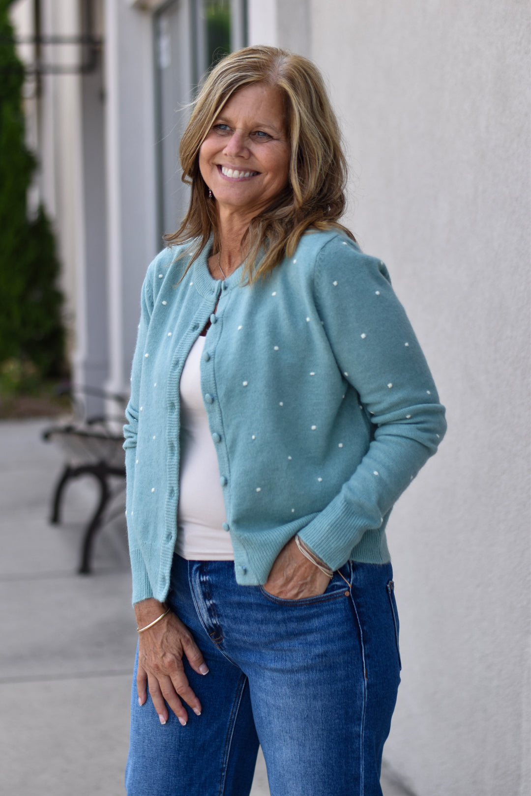 Cozy Dotted Knit Cardigan