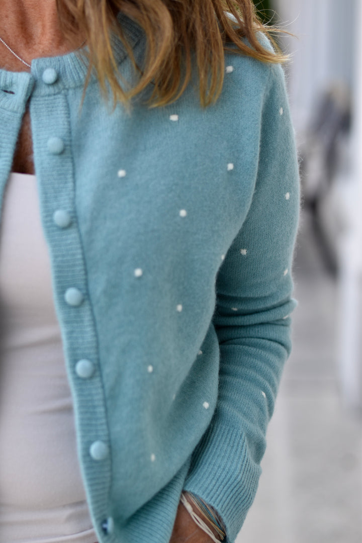 Cozy Dotted Knit Cardigan