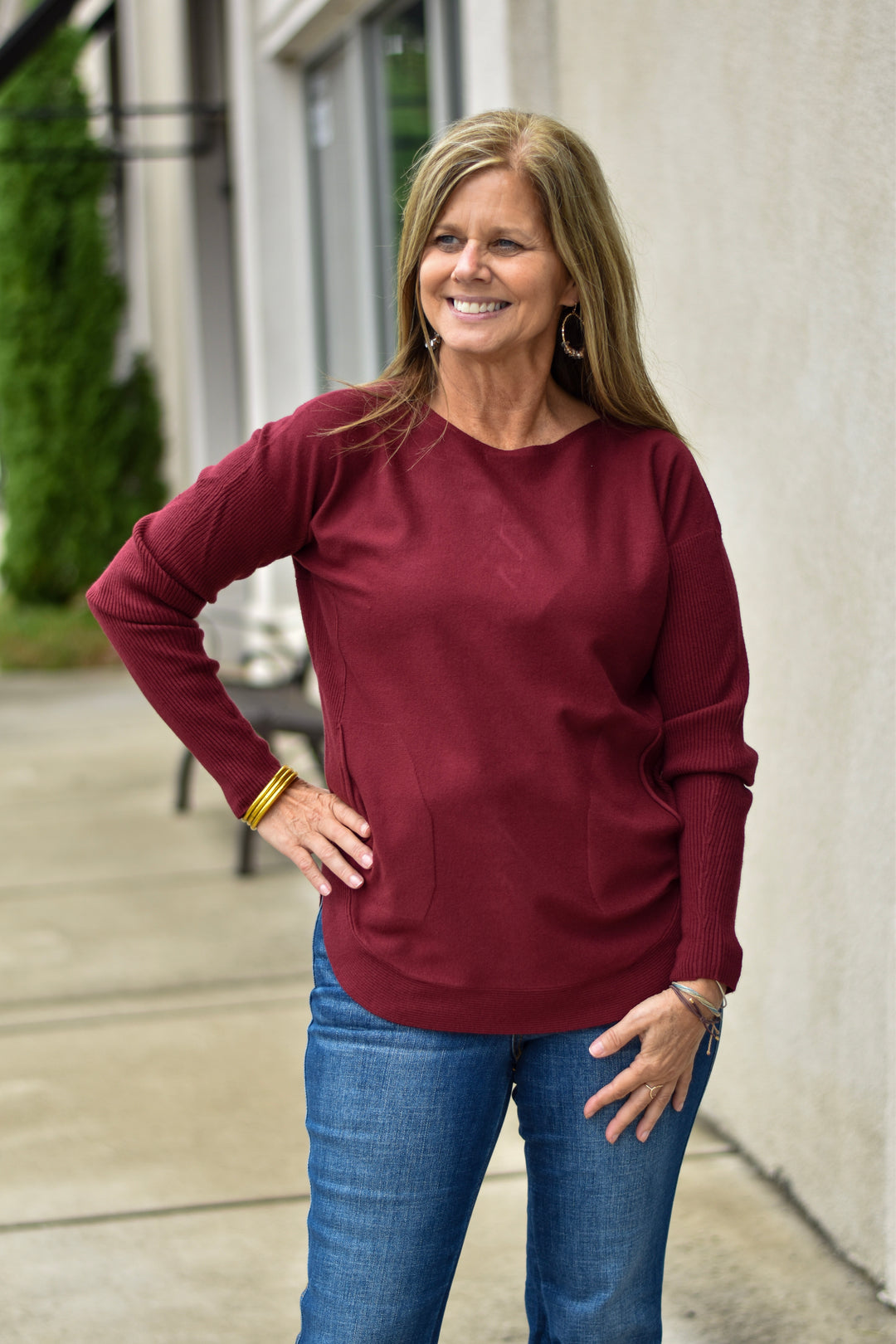 Charlie B Lace Back Sweater