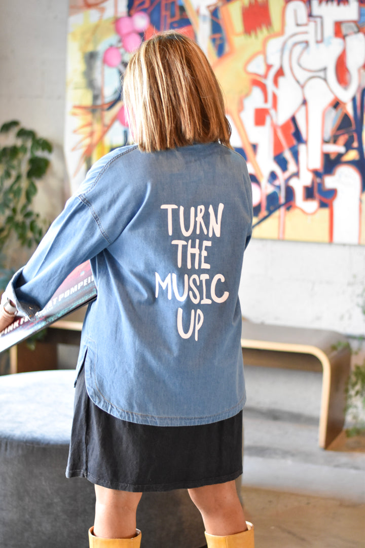 Turn Up the Music Denim Shirt