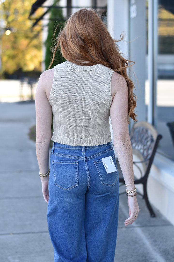 Cropped Sweater Knit Tank Top