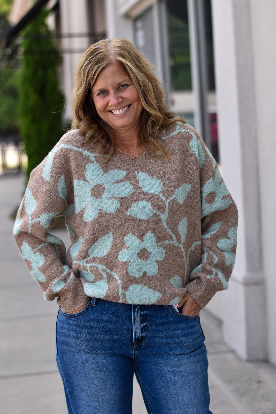 Mocha Floral Dream Sweater