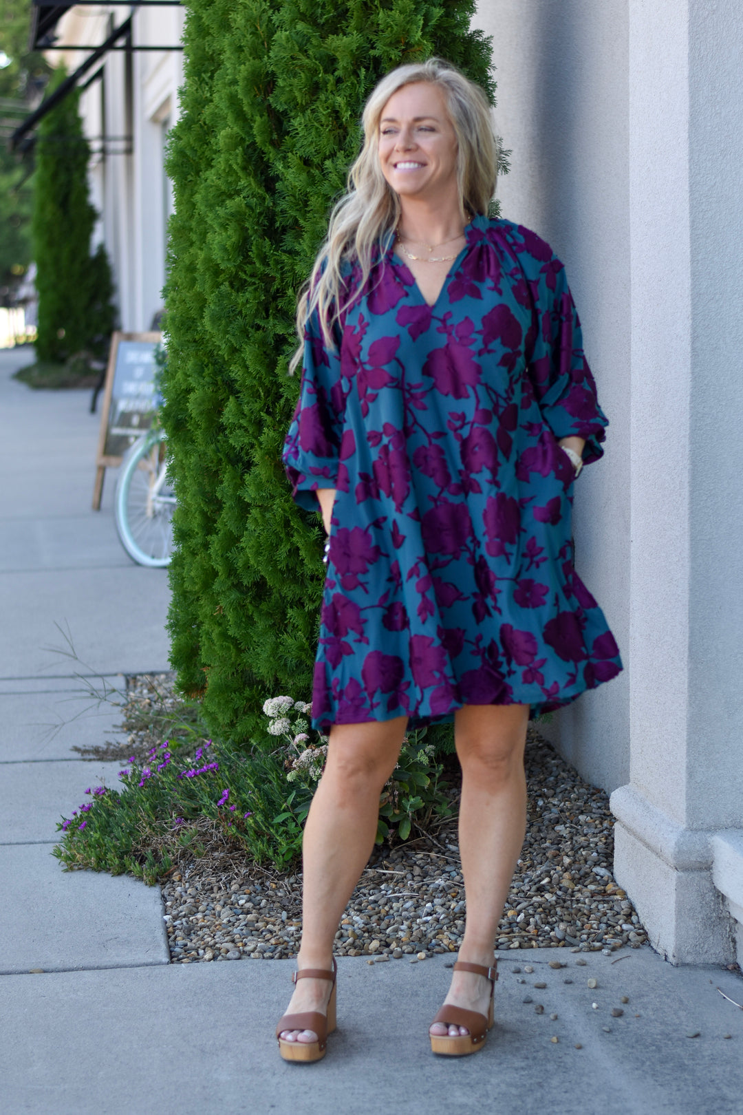 Umgee Velvet Bloom Dress