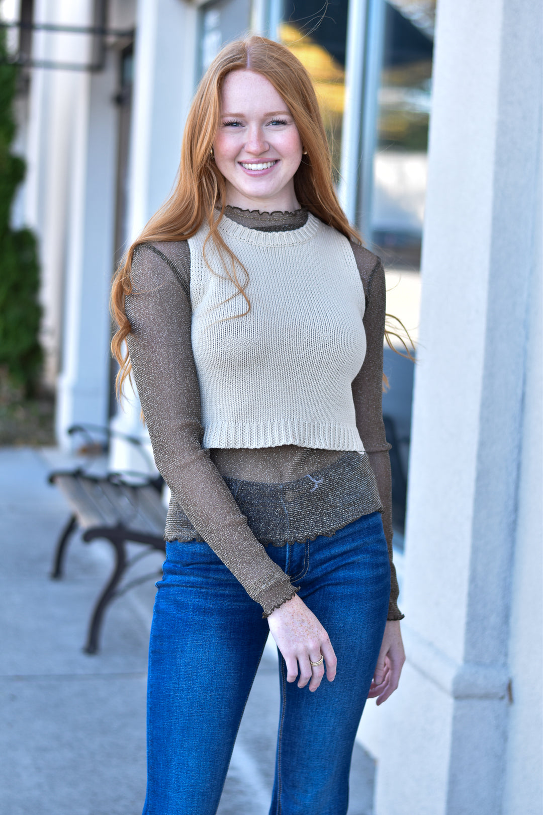 Cropped Sweater Knit Tank Top