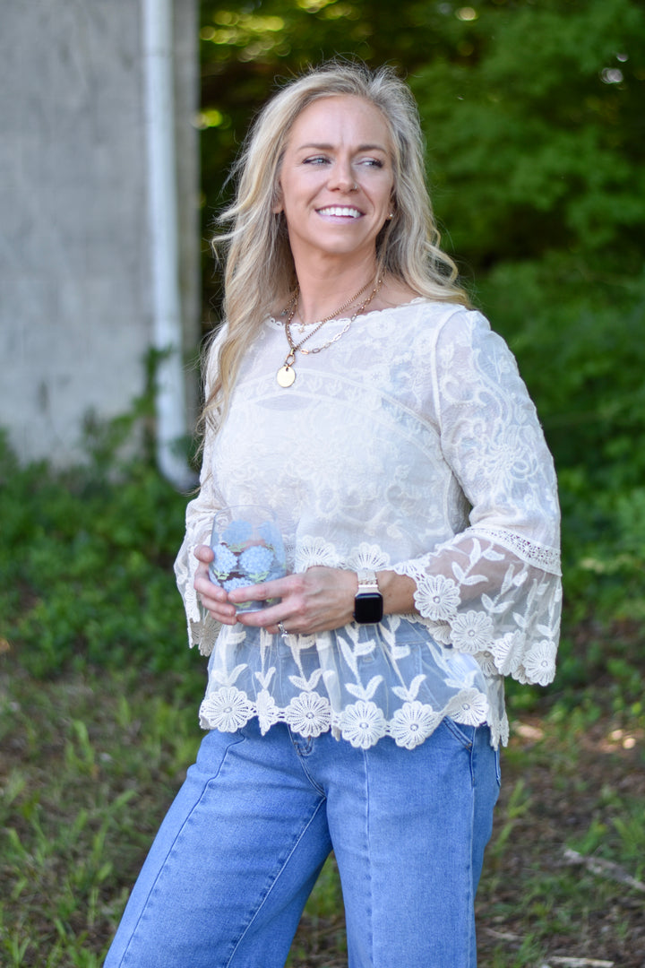 Whispering Petals Lace Top