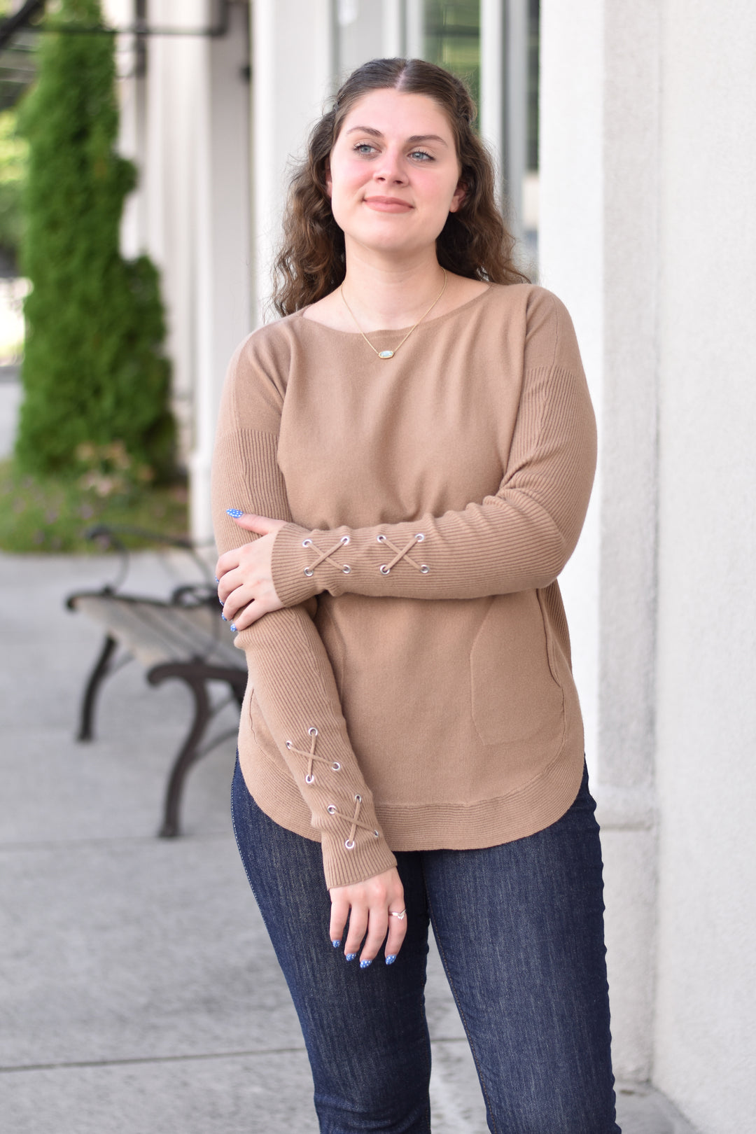 Sienna Lace-Up Pullover