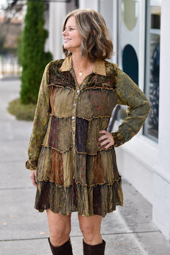 Gypsy Patchwork Babydoll Dress