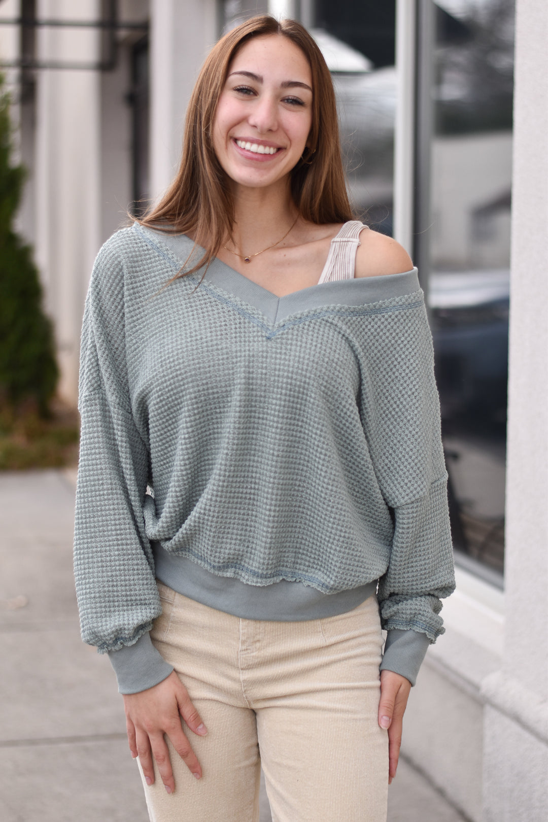 La Belle Waffle Knit Top