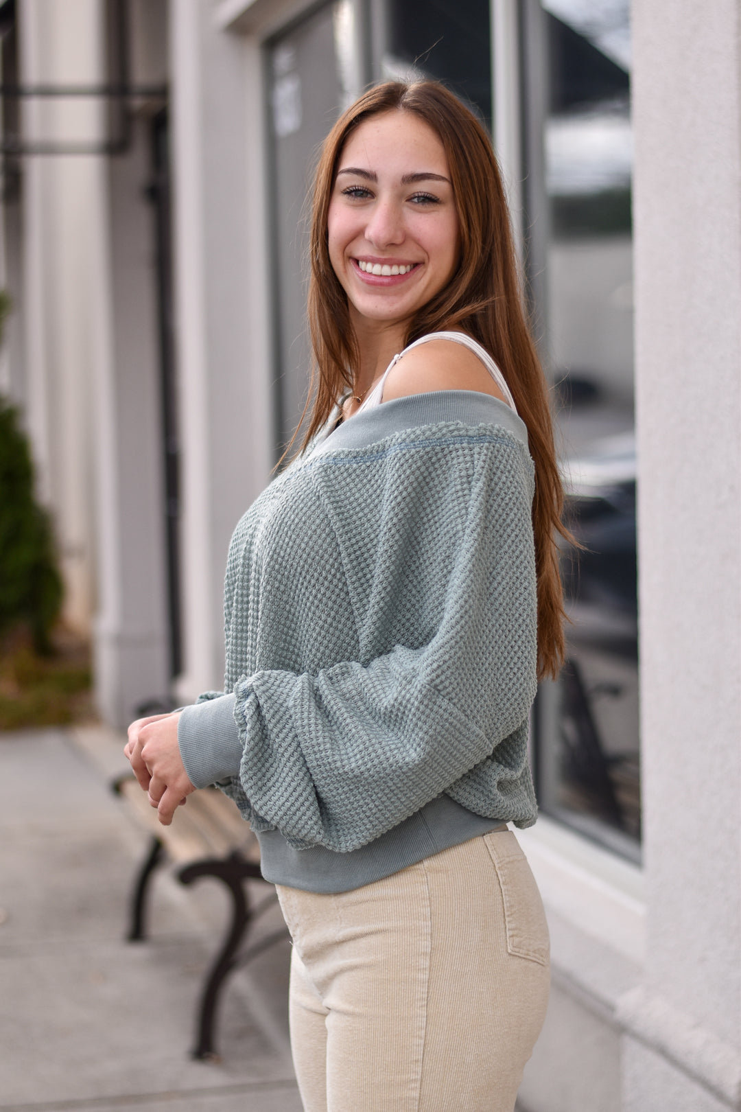 La Belle Waffle Knit Top