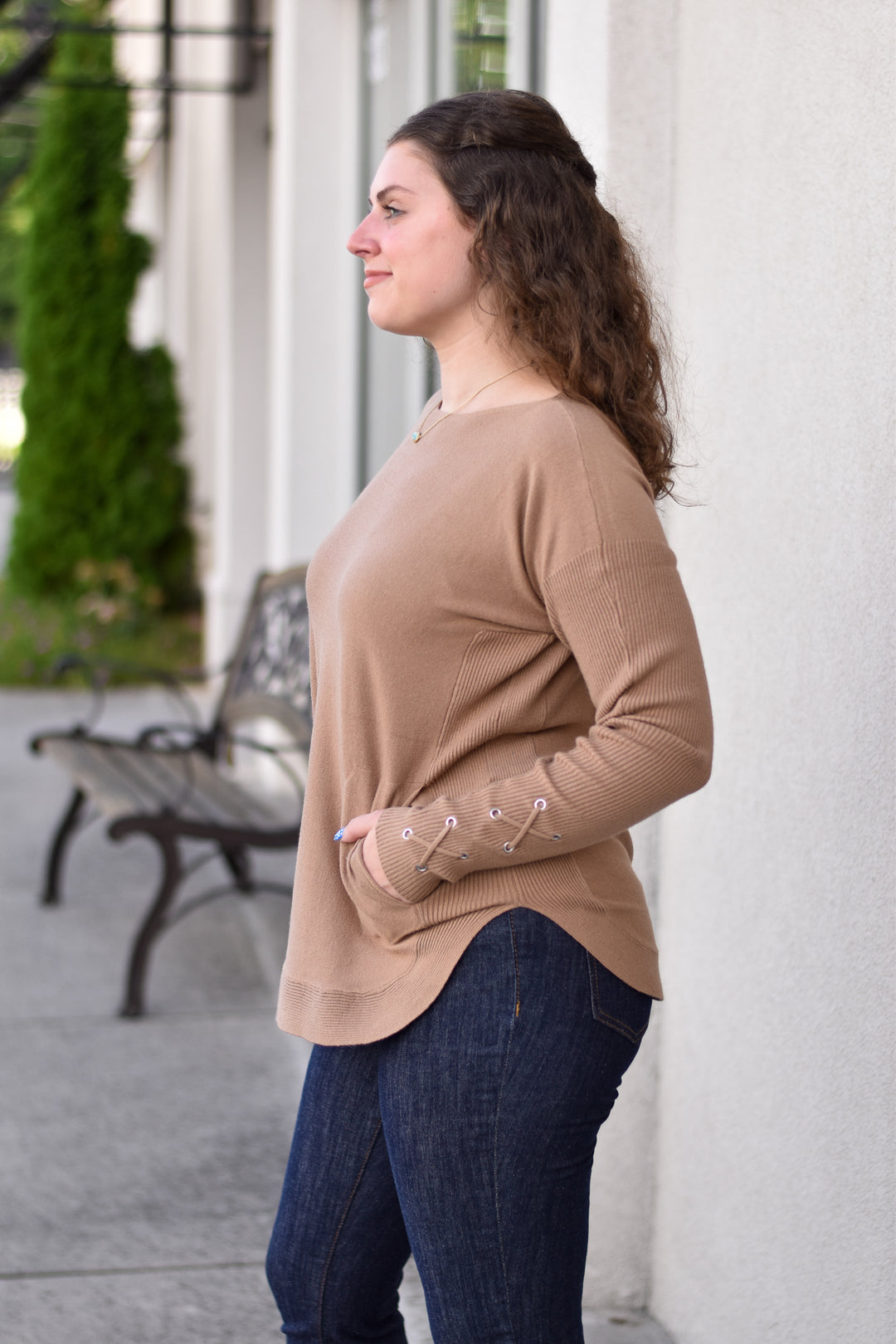 Sienna Lace-Up Pullover