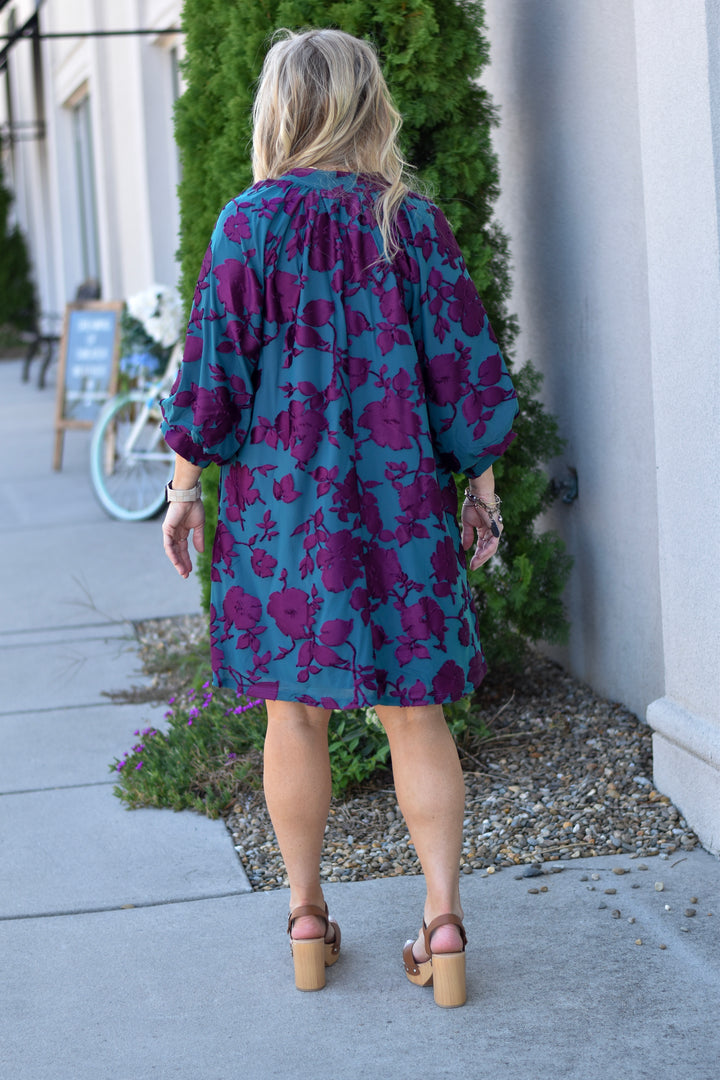 Umgee Velvet Bloom Dress