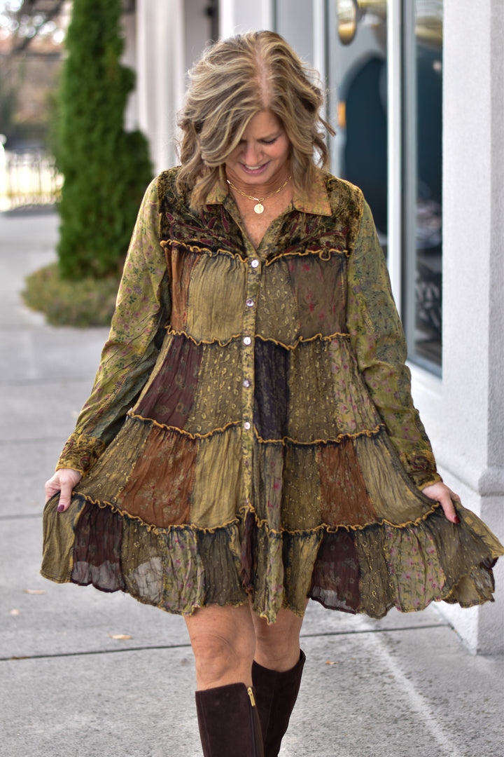 Gypsy Patchwork Babydoll Dress