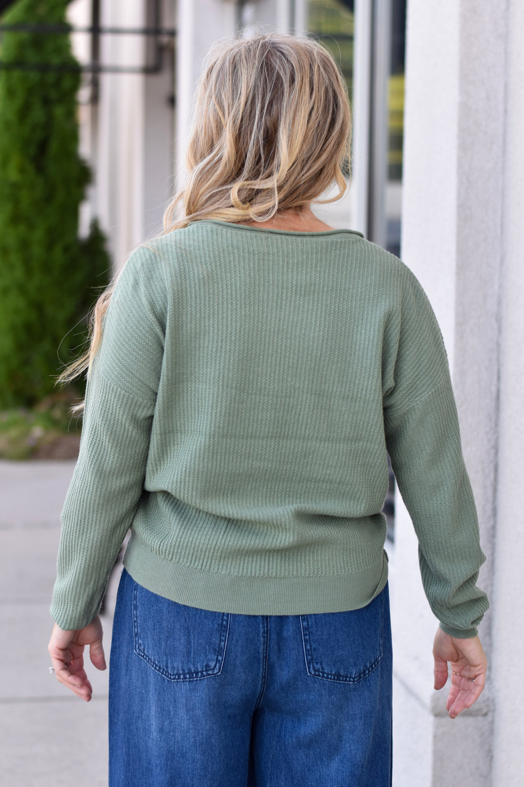 Comfy Charm Split Neckline Top