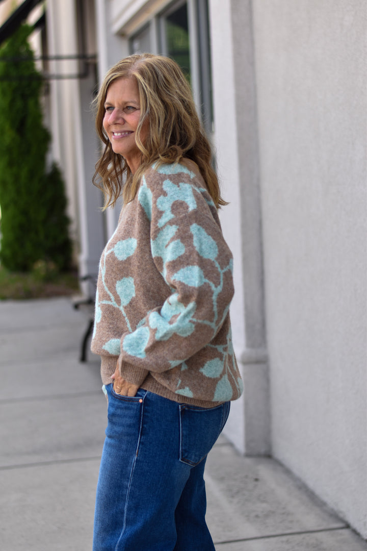 Mocha Floral Dream Sweater