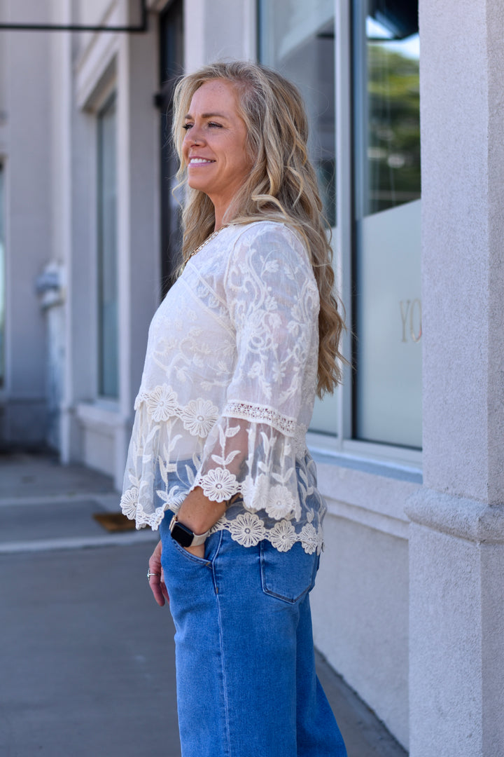 Whispering Petals Lace Top
