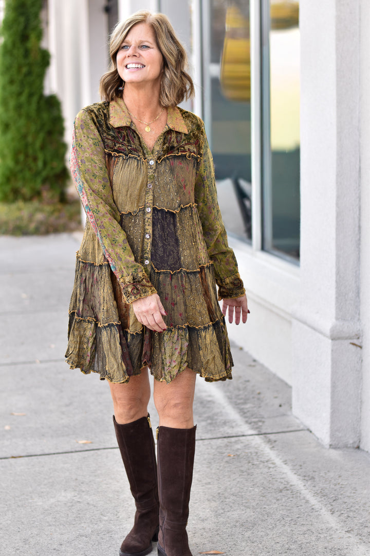 Gypsy Patchwork Babydoll Dress