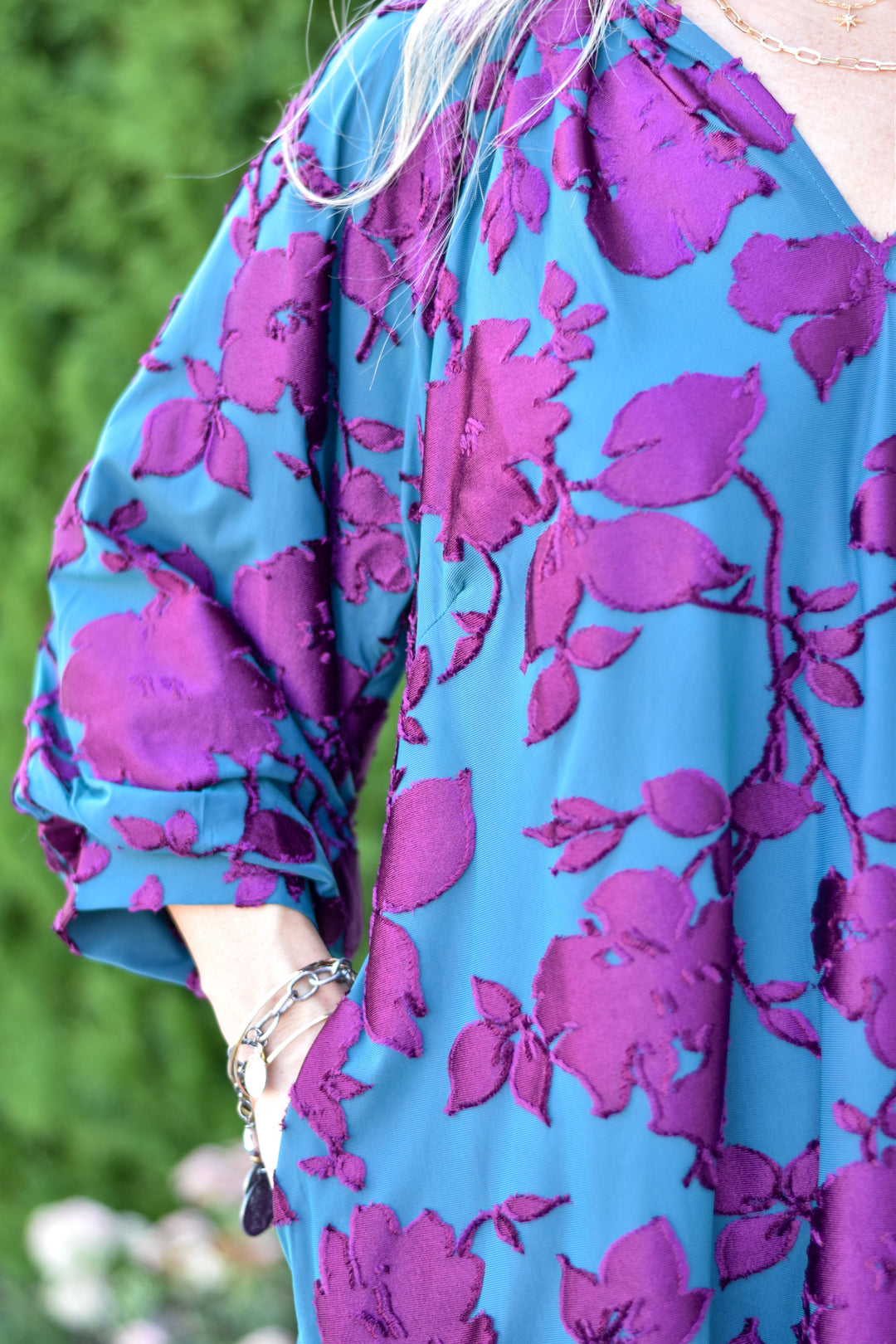 Umgee Velvet Bloom Dress
