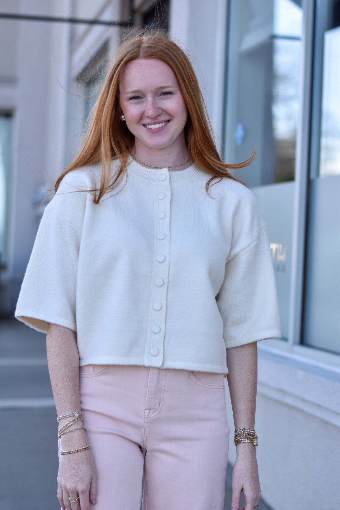 Pinch Sunday Stroll Button Sweater