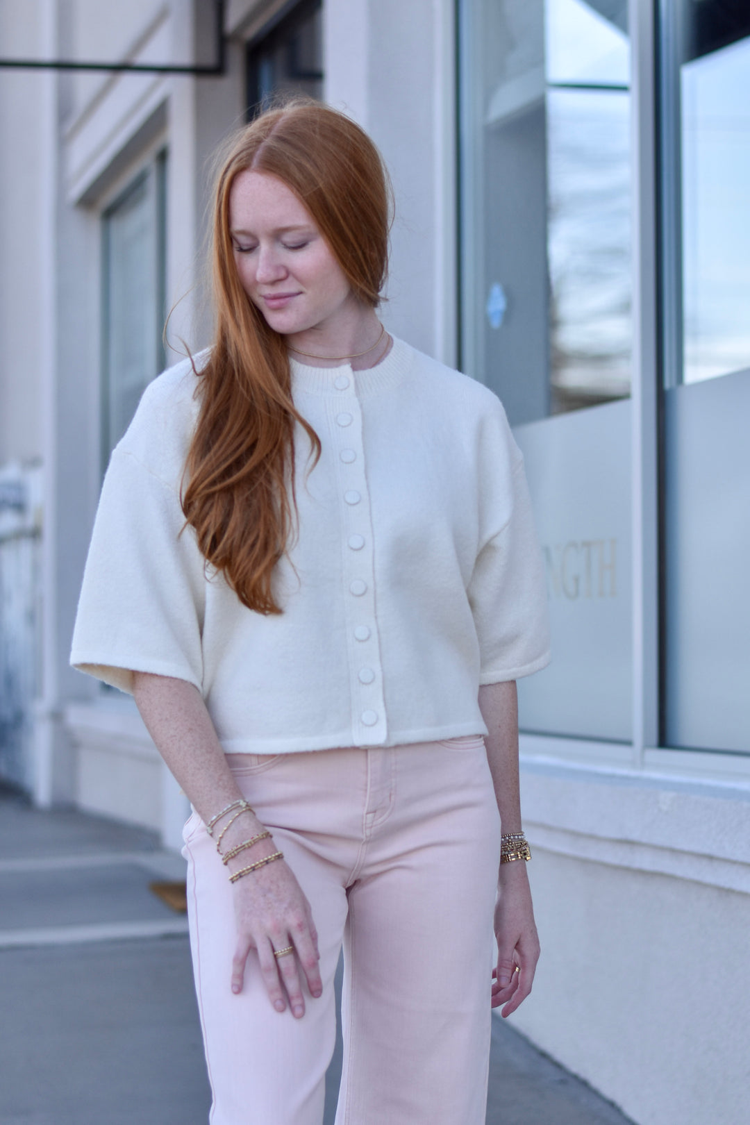 Pinch Sunday Stroll Button Sweater
