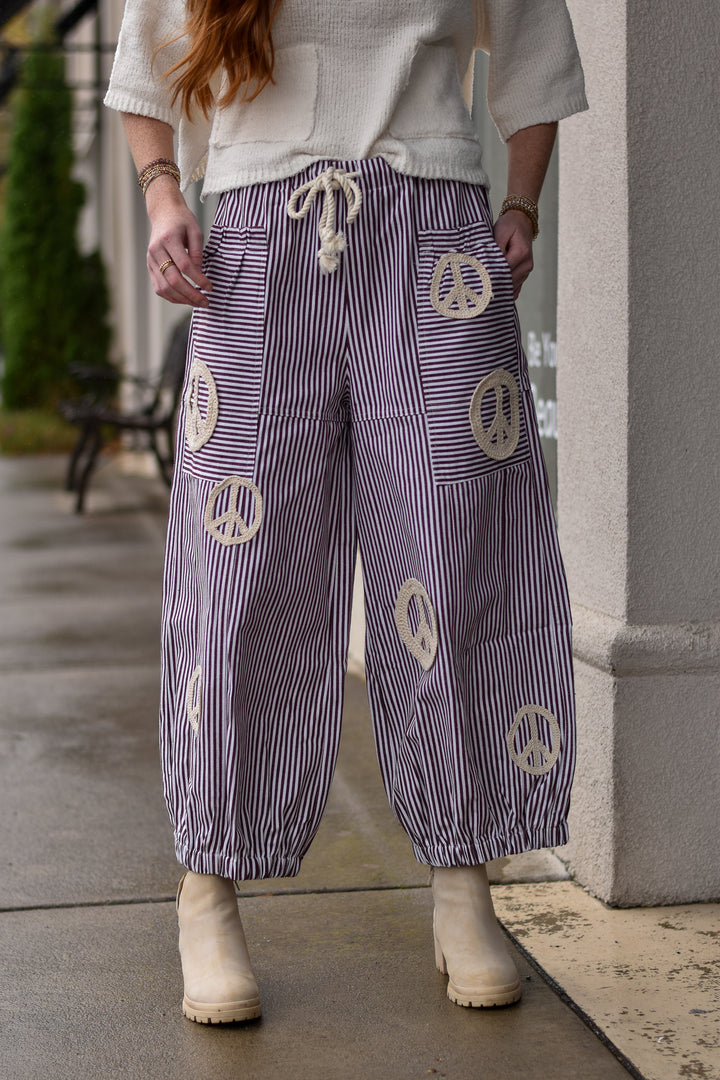 Peace & Pinstripe Palazzo Pants